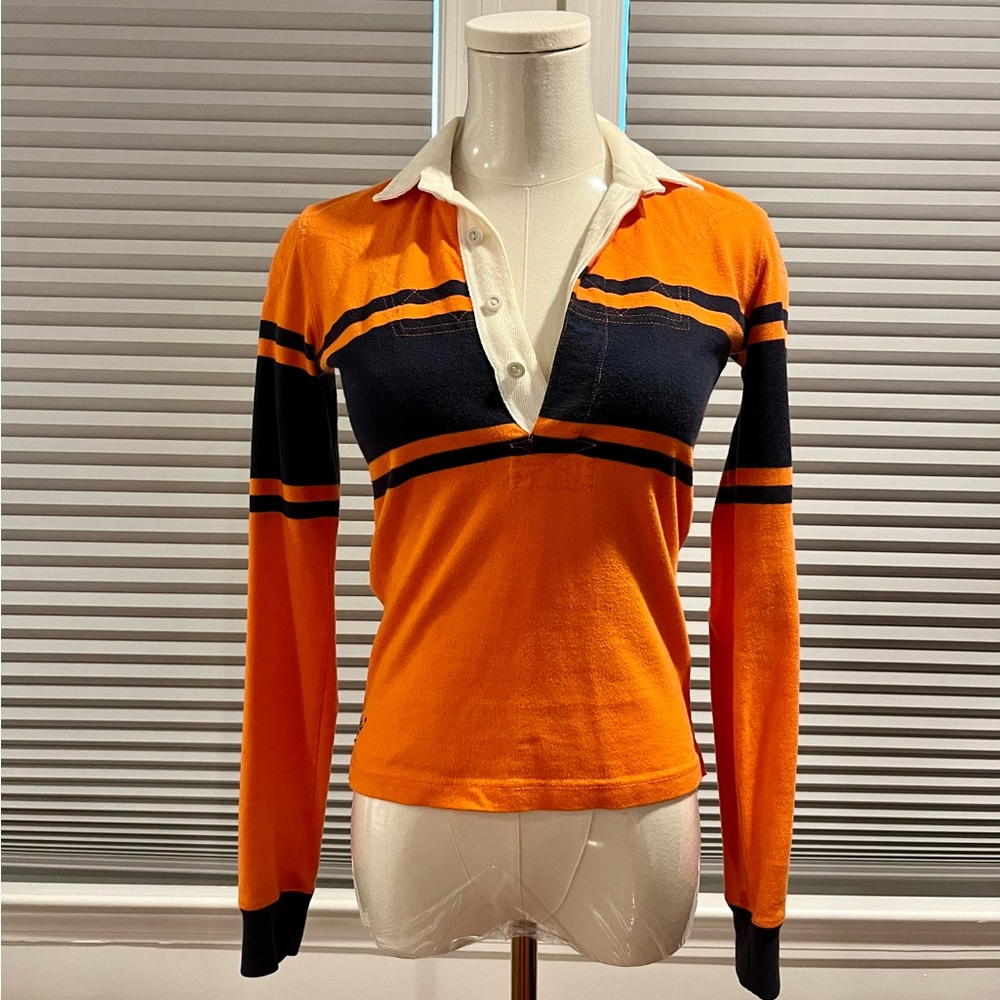 Vintage Rugby Ralph Lauren Orange and navy shirt